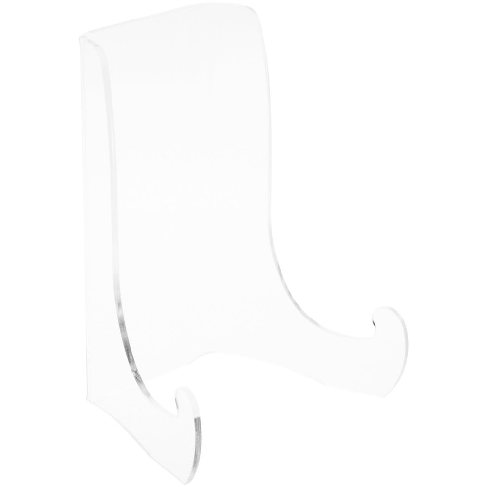 Plymor Clear Acrylic Flat Back Easel with Shallow Support Ledges, 9" H x 6.75" W x 5.25" D (6 Pack)