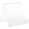 Plymor Clear Acrylic Flat Back Display Easel With Rounded Front, 8" H x 7.5" W x 8.5" D (3 Pack) view 1