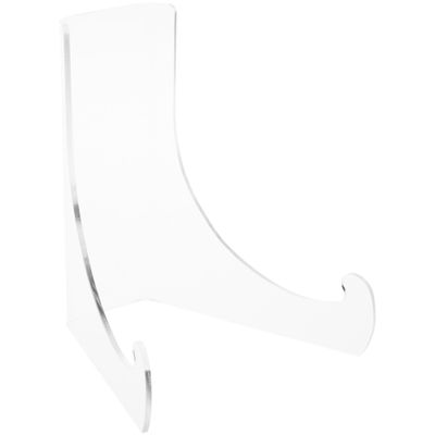 Plymor Clear Acrylic Flat Back Easel with Deep Support Ledges, 6" H x 5.125" W x 5" D (12 Pack)