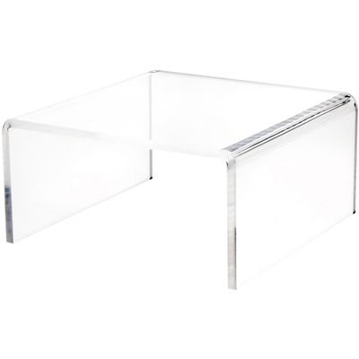 Plymor Clear Acrylic Short Square Display Riser, 5" H x 10" W x 10" D (3/8" thick) (2 Pack)