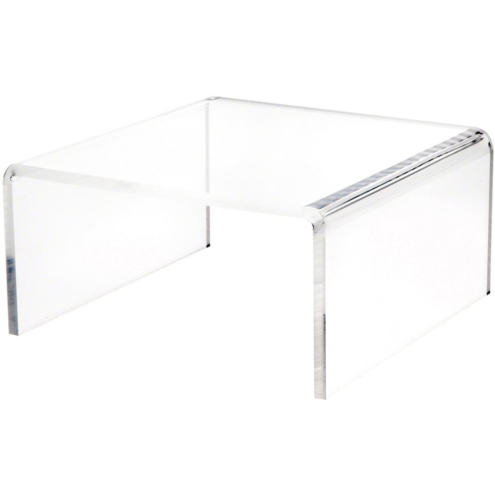 Plymor Clear Acrylic Short Square Display Riser, 5" H x 10" W x 10" D (3/8" thick) (2 Pack)