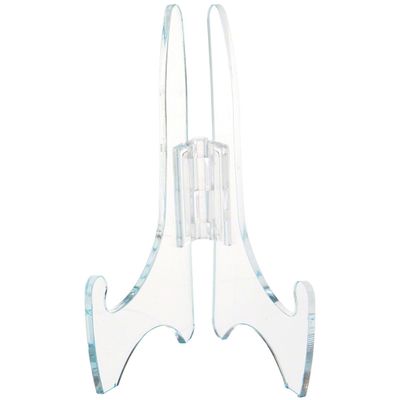 Plymor Clear Acrylic Adjustable Folding Display Easel, 5" H x 3.5" D (For 8" Plates) (12 Pack)
