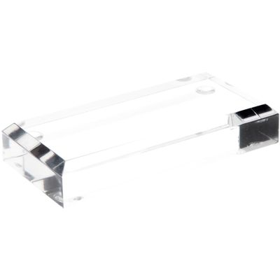 Plymor Clear Acrylic Rectangular Beveled Display Base, 4" W x 2" D x 0.75" H, Pack of 2