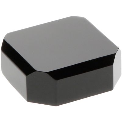 Plymor Black Acrylic Beveled Corner-Cut Display Base, 2" W x 2" D x 0.75" H, Pack of 2