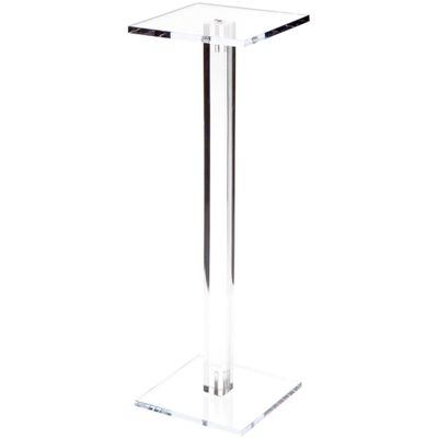 Plymor Clear Acrylic Square Barbell Pedestal Display Riser, 12.5" H x 4" W x 4" D (1/4" thick) (6 Pack)