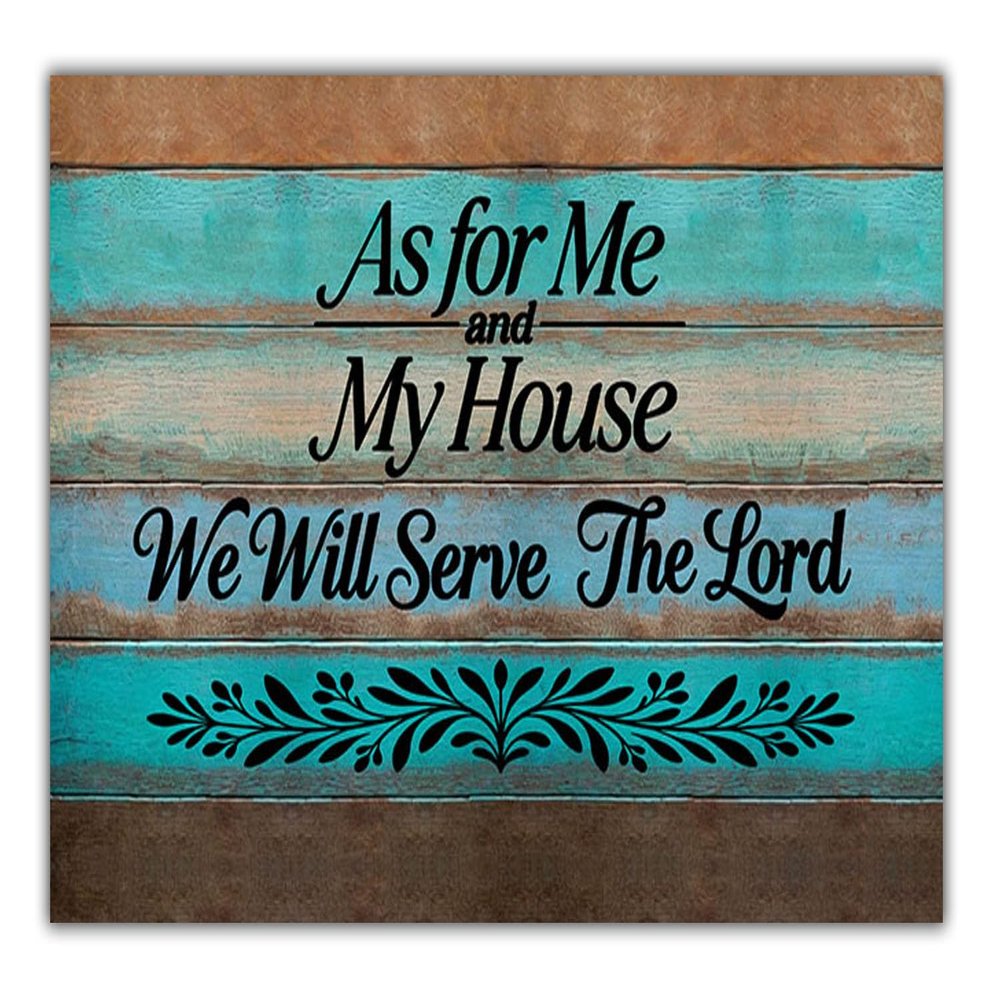 Sobzy Christian Floral Door Mat, As for Me and My House We Will Serve The Lord Welcome Front Door Mat