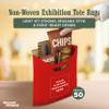DISCOUNT PROMOS Custom Non-Woven Exhibition Tote Bags Set of 50, Personalized Bulk Pack - Perfect for Shopping, Grocery, Beach, Picnic - Red 11"X14"2.5", Die-cut Handles view 4