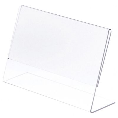 Plymor Clear Acrylic Sign Display / Literature Holder (Angled), 8.5" W x 5.5" H (2 Pack)