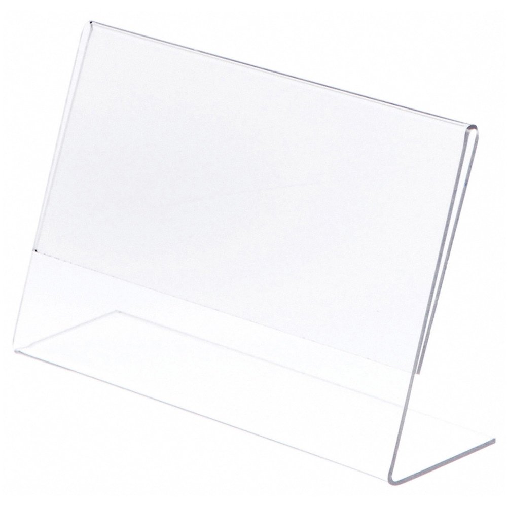 Plymor Clear Acrylic Sign Display / Literature Holder (Angled), 8.5" W x 5.5" H (2 Pack)