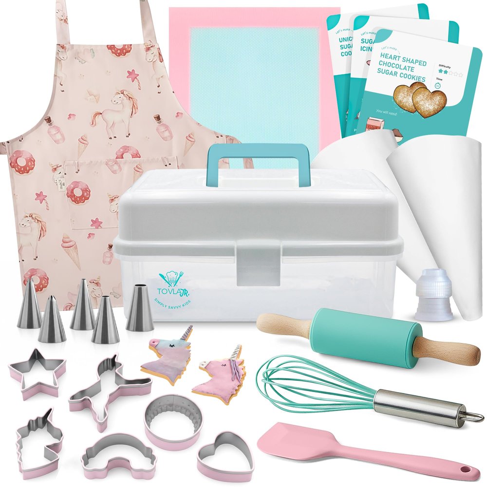 Tovla Jr. Kids Unicorn Baking Set | Real Baking Tools | Girls Ages 6-12