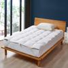 Serta White Goose Feather Down Bed Mattress Topper Twin Size - Plush Fluffy Anchor Bands Mattress Pad 240 Thread Count 100% Cotton Fabric Featherbed, 39"x75" view 1