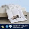 Serta White Goose Feather Down Bed Mattress Topper Twin Size - Plush Fluffy Anchor Bands Mattress Pad 240 Thread Count 100% Cotton Fabric Featherbed, 39"x75" view 2