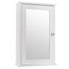 ATERI Bathroom Wall Mirror Cabinet, Single Door Indoor Bathroom Wall Mounted Cabinet Shelf with Mirror - 3 Tier Inner ShelvesWhite view 1