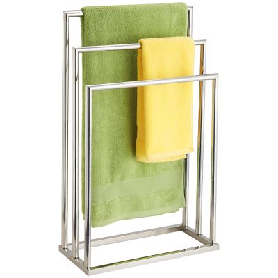 Free Standing Towel Racks for Bathroom, 3 Tier Stainless Steel Bathroom Towel Rack, Towel Drying Rack Stand for Outdoor Poolside, Blanket Holder, Chrome, DECLUTTR