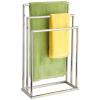 Free Standing Towel Racks for Bathroom, 3 Tier Stainless Steel Bathroom Towel Rack, Towel Drying Rack Stand for Outdoor Poolside, Blanket Holder, Chrome, DECLUTTR view 1