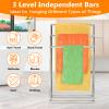 Free Standing Towel Racks for Bathroom, 3 Tier Stainless Steel Bathroom Towel Rack, Towel Drying Rack Stand for Outdoor Poolside, Blanket Holder, Chrome, DECLUTTR view 2
