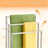 Free Standing Towel Racks for Bathroom, 3 Tier Stainless Steel Bathroom Towel Rack, Towel Drying Rack Stand for Outdoor Poolside, Blanket Holder, Chrome, DECLUTTR view 4