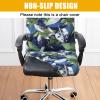 Smiry Stretch Printed Office Computer Desk Chair Covers, Deep Green view 2