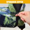 Smiry Stretch Printed Office Computer Desk Chair Covers, Deep Green view 3