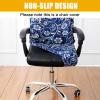 Smiry Stretch Printed Office Computer Desk Chair Covers, Navy Blue view 2