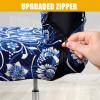 Smiry Stretch Printed Office Computer Desk Chair Covers, Navy Blue view 3