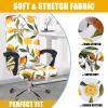 Smiry Stretch Printed Office Computer Desk Chair Covers, Yellow view 4
