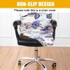 Smiry Stretch Printed Office Computer Desk Chair Covers, Beige view 2