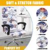 Smiry Stretch Printed Office Computer Desk Chair Covers, Beige view 4