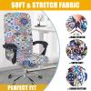 Smiry Stretch Printed Office Computer Desk Chair Covers, Colorful view 4