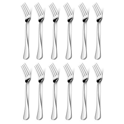 12-Pieces Salad Forks, HaWare Stainless Steel 6.7 Inches Small Dessert Forks, Classic Elegant Design, Mirror Polished, Dishwasher Safe