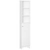 HOMCOM Tall Bathroom Storage Cabinet/Freestanding Linen Tower with 3-Tier Open Adjustable Shelf, White view 1