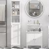 HOMCOM Tall Bathroom Storage Cabinet/Freestanding Linen Tower with 3-Tier Open Adjustable Shelf, White view 2