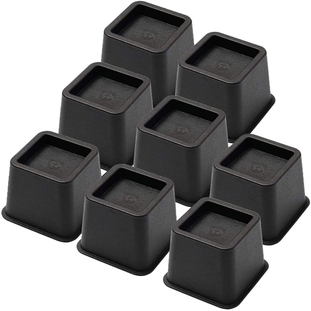Ihomepark Bed Risers 3 Inch, Heavy Duty Square Furniture Frame Lift for Couch, Chair, Desk, Sofa and Bunk Bedpost, Set of 8