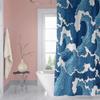 OERJU Japanese Shower Curtain Kanagawa Wave Nautical Comic Bath Curtain Blue Abstract Waterproof Polyester Fabric Bathroom Decor Set with Hooks 65x72inch view 2