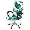 Smiry Stretch Printed Office Computer Desk Chair Covers, Green view 1