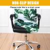 Smiry Stretch Printed Office Computer Desk Chair Covers, Green view 2