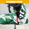 Smiry Stretch Printed Office Computer Desk Chair Covers, Green view 3