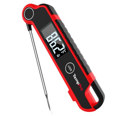 TempPro TP620 Instant Read Meat Thermometer Digital, Cooking Thermometer with Large Auto-Rotating LCD Display, Waterproof Food Thermometer Digital for Kitchen, BBQ, or Grill (Previously ThermoPro)
