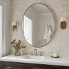 ANDY STAR Brushed Nickel Oval Mirrors for Bathroom, 22x30 Inch Silver Stainless Steel Metal Framed Oval Wall Mirror, Modern Vanity Mirror Wall Mount Horizontal or Vertical view 3