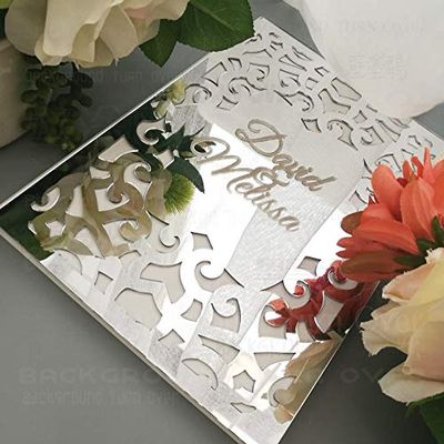 BackgroundTurnOver Guest Book Wedding Personalized Guestbook Signature Decor Party White Rustic Alternative Customized Names Date Engrave Carve Mirror Blank Favor Books Album Cover Gift Gifts for