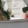 Guest Book Wedding Guestbook Custom Mirror Personalized Signature Decor Gifts Party White Rustic Alternative Blank Favor Books Album Customized Names Date Love Front Calligraphy Decoration view 2