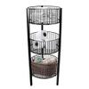 3-Tier Saving Place Bin, Market Basket, Storage Basket Organizer, Kitchen Storage Bin, Bathroom Tower Baskets, Laundry Organization (Black) view 3