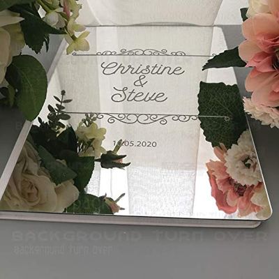 Guest Book Wedding Guestbook Custom Mirror Engrave Carve Blank Favor Cover Gift Signature Decor Customized Names Date Party White Rustic Alternative Details Personalized Gifts Ideas