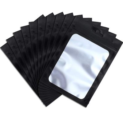 Boao 100 Pcs Resealable Foil Food Storage Bags,5.5 x 7.9 Inch,Black