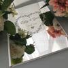 BackgroundTurnOver Wedding Guest Book Guestbook Engrave Carve Mirror Signature Decor Personalized Custom Party White Names Date Cover Gift Album Customized Books Details Blank Favor New Weds view 3