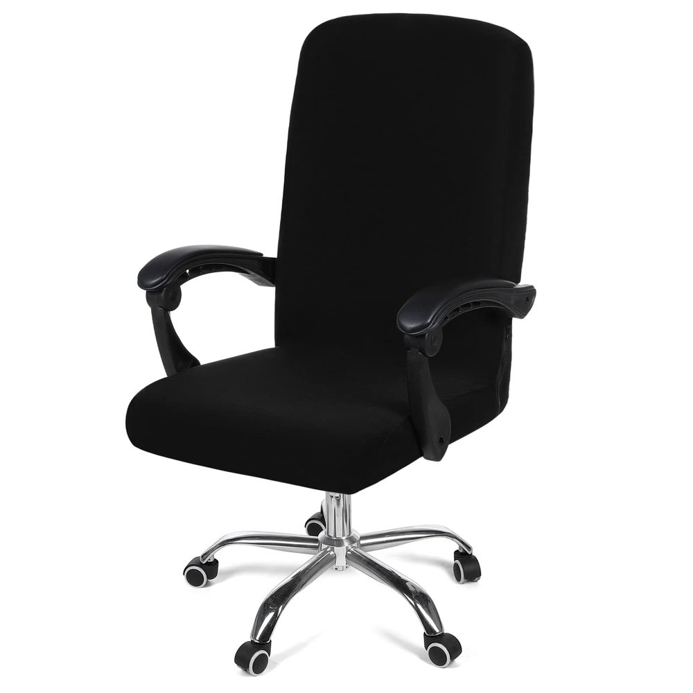 Smiry Stretch Printed Office Computer Desk Chair Covers, Black