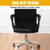 Smiry Stretch Printed Office Computer Desk Chair Covers, Black view 2