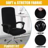 Smiry Stretch Printed Office Computer Desk Chair Covers, Black view 4
