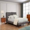 Alpine Furniture Gabriela Platform, Queen (U.S. Standard), Grey Upholstery, Black Legs view 1