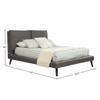Alpine Furniture Gabriela Platform, Queen (U.S. Standard), Grey Upholstery, Black Legs view 2